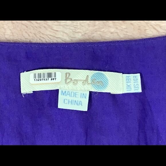 Boden 100% Linen Scallop Trim Dress Plus Size - Picture 6 of 9